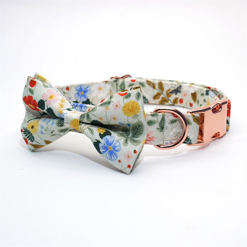 Isikupärastatud lilleline Lemon Girly koera kaelarihma lill koos sobiva jalutusrihma ja rakmetega