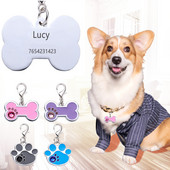 Personalizēta suņa plāksne ar vārda gravējumu Tālruņa ID birka Pielāgojama kaķu kaklarota adrešu birkas kucēnu iejūga drošības piederumi