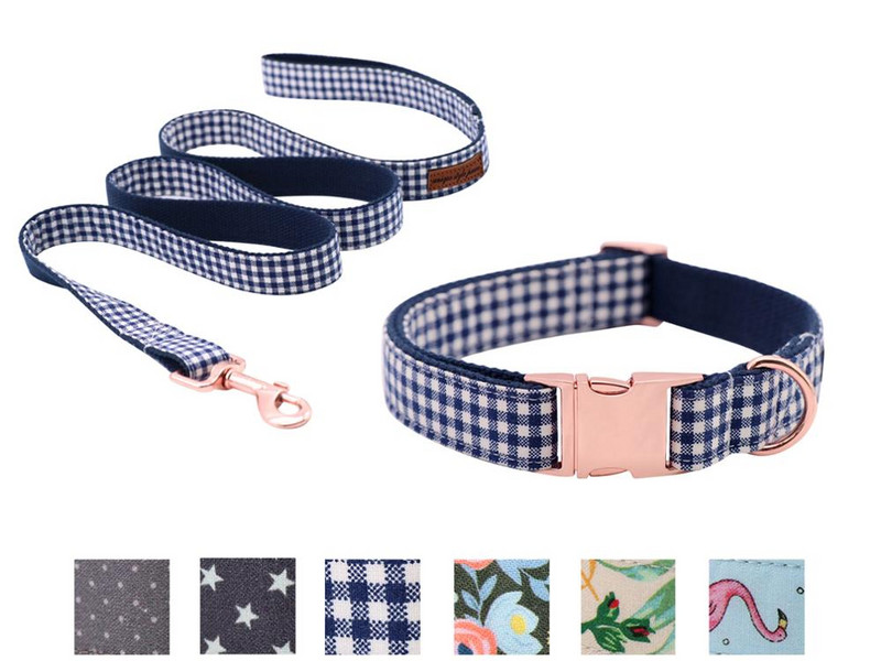 Gulerele pentru câini sau lesă în stil unic în carouri pur cu chingi robuste Accesorii pentru animale de companie