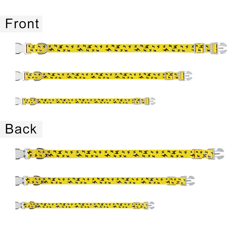 Guler personalizat pentru animale de companie, plăcuță cu nume de cățeluș personalizat, ajustabil, amuzant, cu desene animate, fulger, fani, zgarda de bază pentru pisici pentru câini
