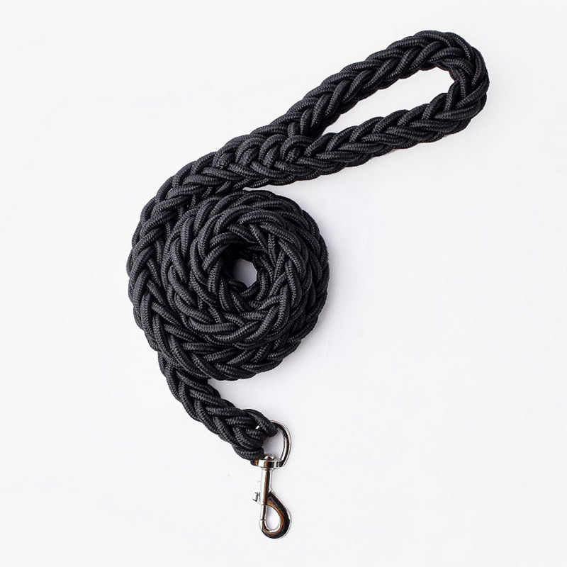 110 cm punutud nailonist suur koerarihm, must roheline, tugev, vastupidav lemmikloomatreeningnöör õues kasutatavad juhtrihmad suurtele koertele prantsuse buldogile