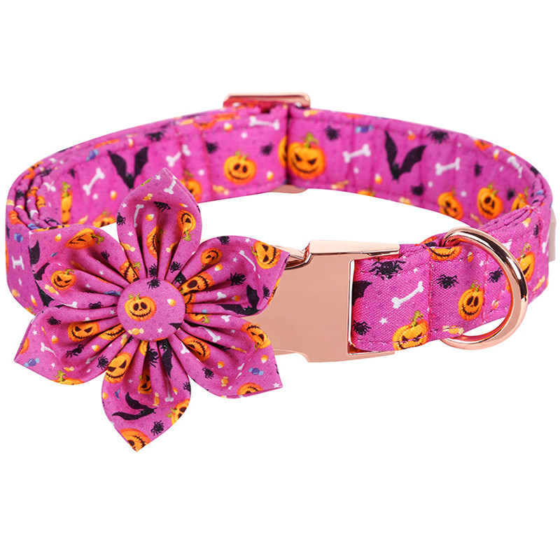 Guler de câine personalizat de Halloween cu papion Guler de câine Pumpkim Guler de câine ajustabil pentru cățeluș pentru câine mare, mediu mic