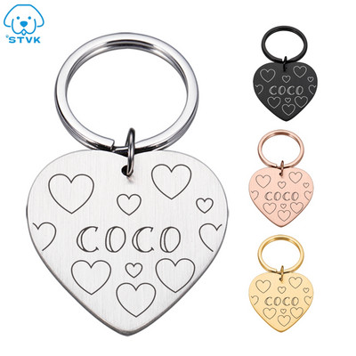 Персонализиран ключодържател Cat Dog Pet ID Tag Ключодържател Гравиран Pet ID име за Cat Puppy Dog Collar Tag Висулка Ключодържател Аксесоари за домашни любимци