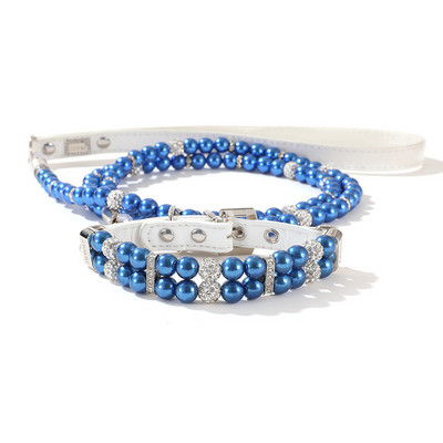 2020. aasta uus luksuslik Pearls lemmiklooma kaelarihma komplekt, õues jooksmine kaelakee helmed kaelarihmad, köis koera kassi kaelarihma keti rihma jaoks