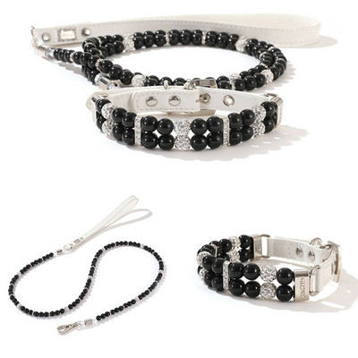 2020. aasta uus luksuslik Pearls lemmiklooma kaelarihma komplekt, õues jooksmine kaelakee helmed kaelarihmad, köis koera kassi kaelarihma keti rihma jaoks