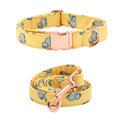 Guler personalizat pentru câini Set centură cu fundătură, elefant mediu, catifea, mărime, guler pentru câine ID personalizat pentru câine de companie