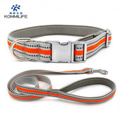 Ανακλαστικό νάιλον γιακά σκύλου και σετ λουριών Ρυθμιζόμενο μαλακό γέμισμα γιακά κουταβιού Μικρό μεσαίο μεγάλο λουρί σχοινιού παρακολούθησης σκύλου Perro