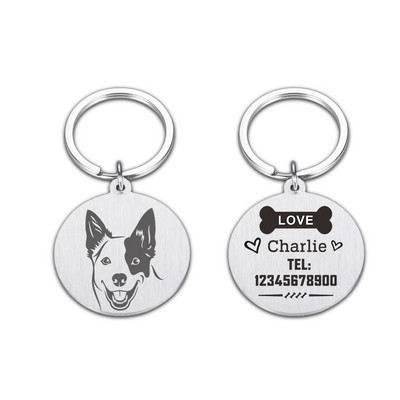 Nouă etichetă de identificare pentru câine, pisică, gravură gratuită personalizată, guler de câine personalizat, farmec pentru animale de companie, pandantiv cu nume, colier pentru pisoi, guler, accesoriu pentru cățeluș