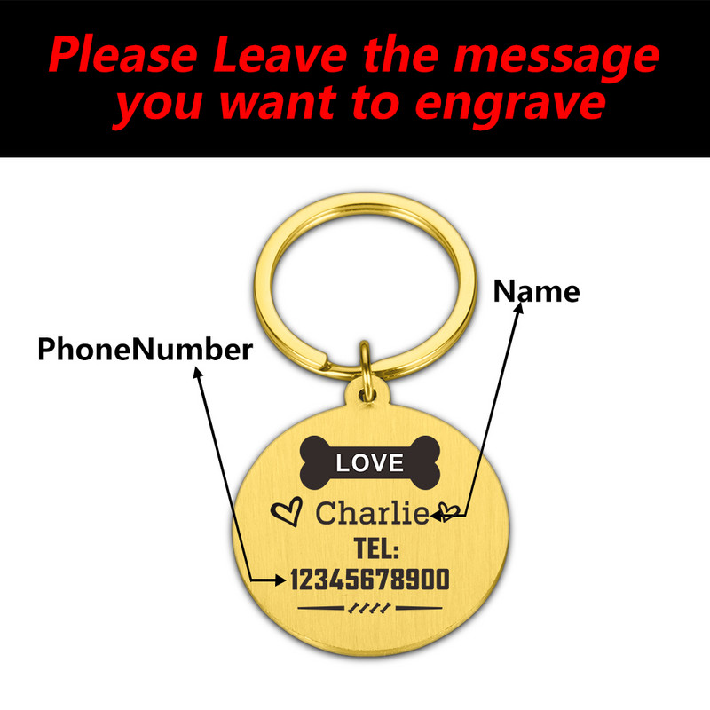 Nouă etichetă de identificare pentru câine, pisică, gravură gratuită personalizată, guler de câine personalizat, farmec pentru animale de companie, pandantiv cu nume, colier pentru pisoi, guler, accesoriu pentru cățeluș