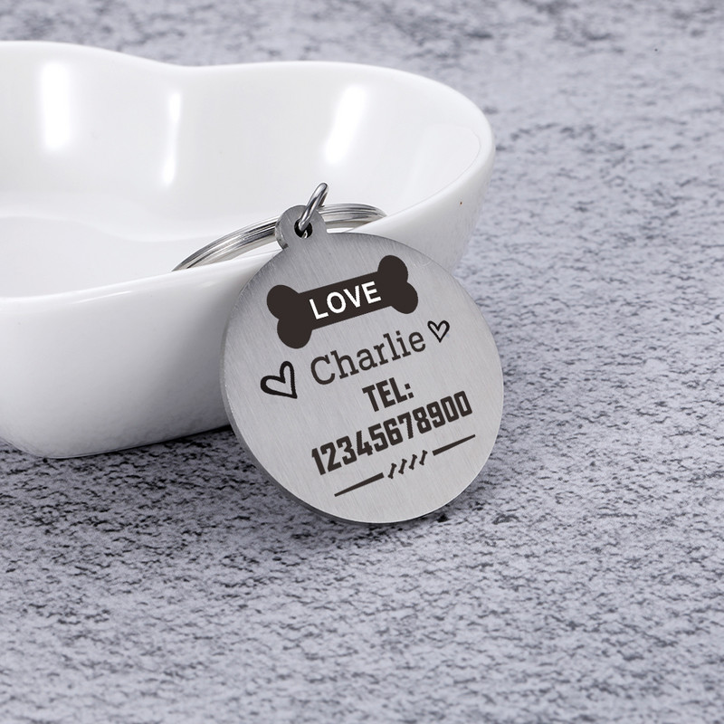 Nouă etichetă de identificare pentru câine, pisică, gravură gratuită personalizată, guler de câine personalizat, farmec pentru animale de companie, pandantiv cu nume, colier pentru pisoi, guler, accesoriu pentru cățeluș