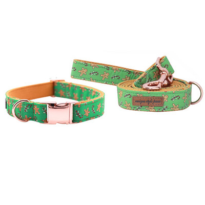 Guler de câine din bumbac de Crăciun cu stil unic Paws cu papion marinar Guler de cățeluș pentru omul din turtă dulce pentru câine mic, mediu mare