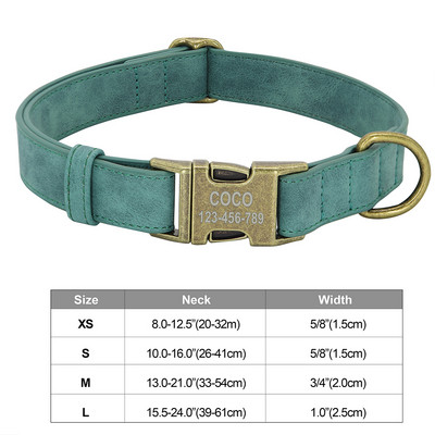 Εξατομικευμένο κολάρο ταυτότητας σκύλου Αντι-χαμένο κολάρο πόρπης για σκύλους από μαλακό δέρμα με επένδυση για μικρά μεσαία μεγάλα σκυλιά Pitbull Pug