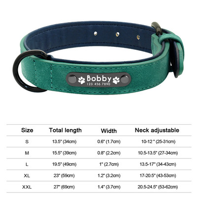 Εξατομικευμένο κολάρο ταυτότητας σκύλου Αντι-χαμένο κολάρο πόρπης για σκύλους από μαλακό δέρμα με επένδυση για μικρά μεσαία μεγάλα σκυλιά Pitbull Pug