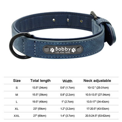 Εξατομικευμένο κολάρο ταυτότητας σκύλου Αντι-χαμένο κολάρο πόρπης για σκύλους από μαλακό δέρμα με επένδυση για μικρά μεσαία μεγάλα σκυλιά Pitbull Pug