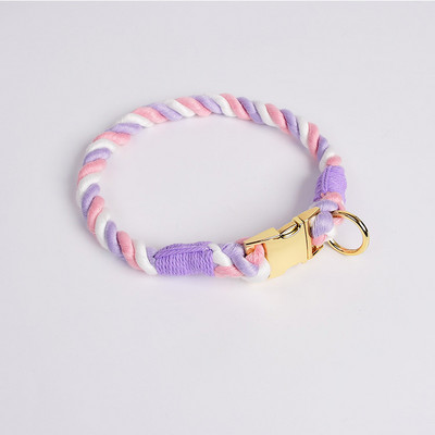 Guler multicolor pentru animale de companie, frânghie tricotată manual pentru câini mici, mijlocii mari, ciobănesc german Yorkshire Terrier, buldog francez