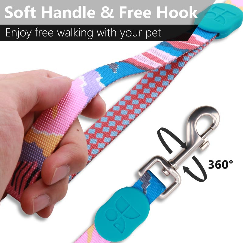 HamshMoc Lesă de câine reglabilă, model din nailon, fără încurcături, Lesă puternică pentru un câine, mic, mare, plimbare, alergare Dla Psa