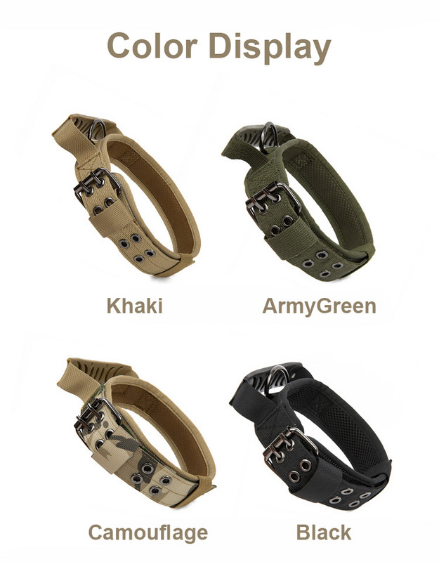 Ανθεκτικό Τακτικό Κολάρο Σκύλου Εξατομικευμένο Ρυθμιζόμενο Νάιλον Στρατιωτικό Κολάρο κατοικίδιων για μεσαίου μεγέθους σκύλους Αντιεκρηκτικό γιακά σκύλου