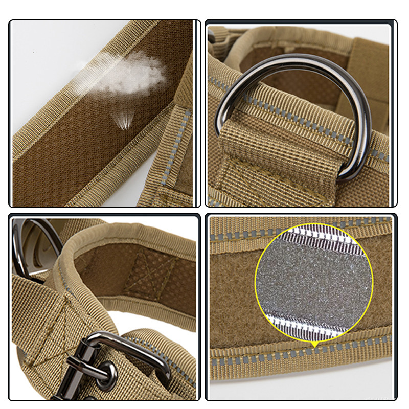 Ανθεκτικό Τακτικό Κολάρο Σκύλου Εξατομικευμένο Ρυθμιζόμενο Νάιλον Στρατιωτικό Κολάρο κατοικίδιων για μεσαίου μεγέθους σκύλους Αντιεκρηκτικό γιακά σκύλου