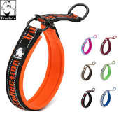 Guler pentru câini din neopren Truelove, nailon, 3M, cu lanț reflectorizant, pentru câini de companie mici, mijlocii mari, cățeluș, moale, reglabil, portocaliu