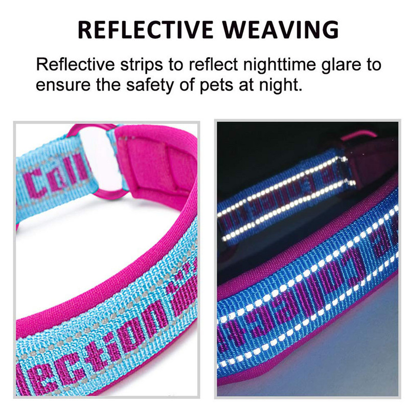 Guler pentru câini din neopren Truelove, nailon, 3M, cu lanț reflectorizant, pentru câini de companie mici, mijlocii mari, cățeluș, moale, reglabil, portocaliu