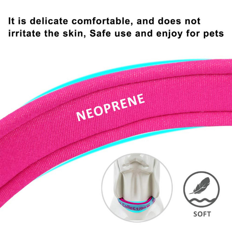 Guler pentru câini din neopren Truelove, nailon, 3M, cu lanț reflectorizant, pentru câini de companie mici, mijlocii mari, cățeluș, moale, reglabil, portocaliu