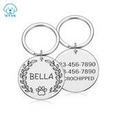 Etichetă de identificare pentru câine personalizată, gravată, etichete cu nume de pisică de companie din metal, accesorii pentru zgarda pentru câini, pandantiv, plăcuță de identificare, breloc cu sclipici