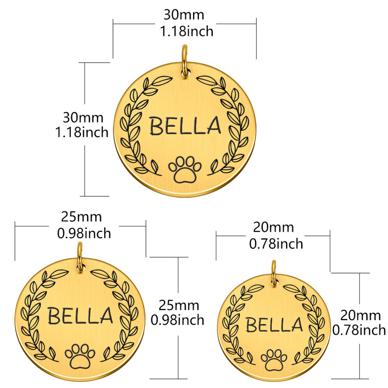 Etichetă de identificare pentru câine personalizată, gravată, etichete cu nume de pisică de companie din metal, accesorii pentru zgarda pentru câini, pandantiv, plăcuță de identificare, breloc cu sclipici