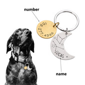 Nume personalizat Adresă Tel Pet Pisică Câini Etichete de identificare Plăcuță de identificare din oțel inoxidabil de înaltă calitate Accesorii pentru guler cu pandantiv anti-pierdere