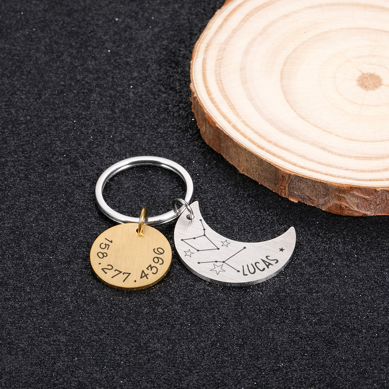 Nume personalizat Adresă Tel Pet Pisică Câini Etichete de identificare Plăcuță de identificare din oțel inoxidabil de înaltă calitate Accesorii pentru guler cu pandantiv anti-pierdere