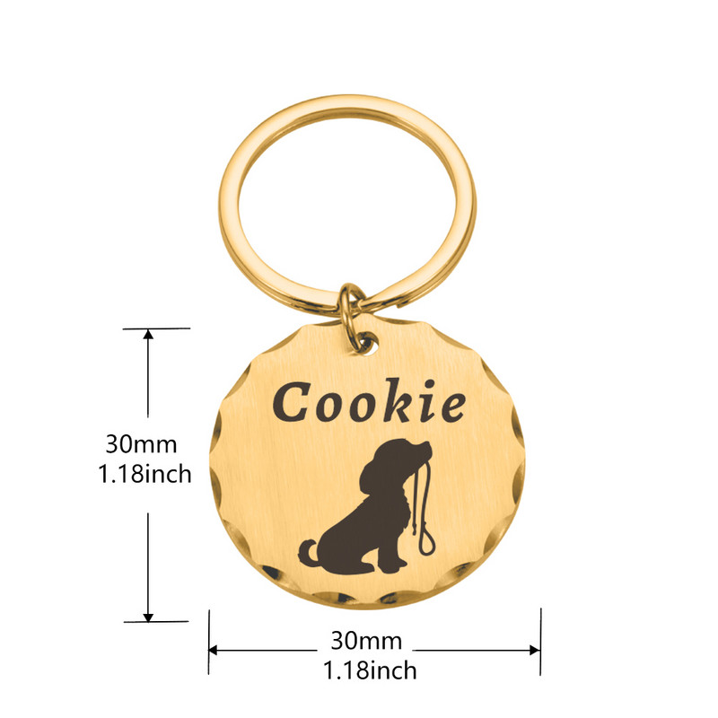 Etichetă personalizată gratuită pentru câine, pisică, pentru animale de companie, etichetă de identificare pentru cățeluș pentru pisică, accesorii pentru guler pentru câini, etichete cu numere gravate pentru câini, pisici