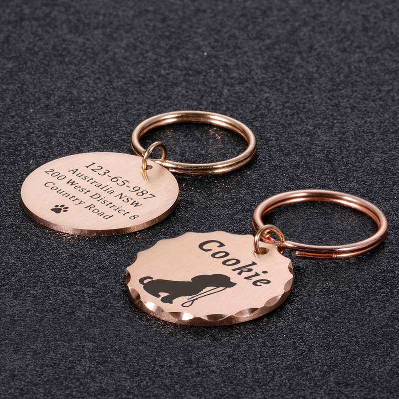 Etichetă personalizată gratuită pentru câine, pisică, pentru animale de companie, etichetă de identificare pentru cățeluș pentru pisică, accesorii pentru guler pentru câini, etichete cu numere gravate pentru câini, pisici