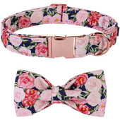 Μοναδικό στυλ Paws Προσωποποιημένο ροζ λουλούδι γιακά σκύλου με φιόγκο Floral κολάρο σκύλου για κουτάβι Άνοιξη Κολάρο σκύλου Μεγάλο μεσαίο μικρό σκυλί
