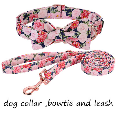Μοναδικό στυλ Paws Προσωποποιημένο ροζ λουλούδι γιακά σκύλου με φιόγκο Floral κολάρο σκύλου για κουτάβι Άνοιξη Κολάρο σκύλου Μεγάλο μεσαίο μικρό σκυλί
