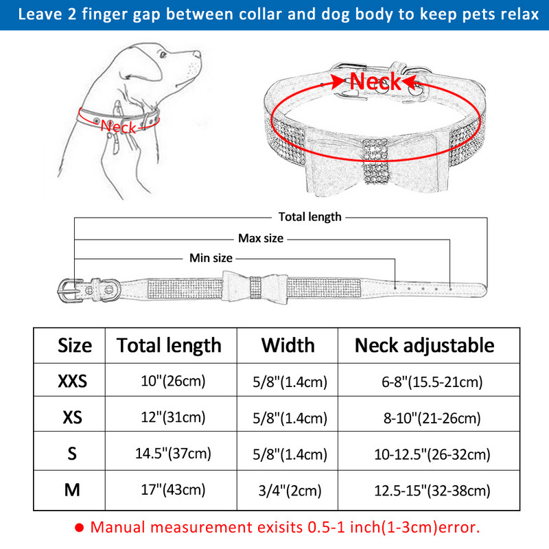 Mekana seude kožna ogrlica za štene Bling Rhinestone Bowknot Kitten Cat Ogrlice za male srednje pse Mačke Chihuahua Pink XXS-M