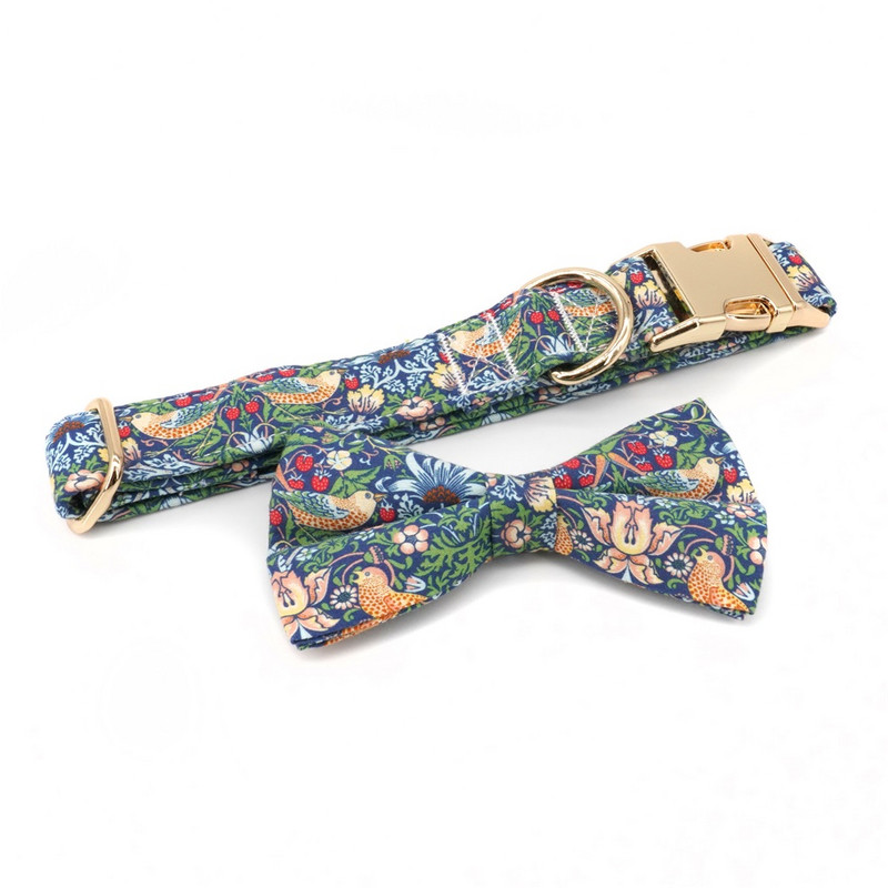 Retro Strawberry koera kaelarihm, isikupärastatud koera kaelarihm koos sobiva jalutusrihmaga