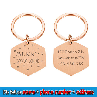 Besplatno graviranje ID kućnih ljubimaca Oznake za pse Privjesak za ključeve Ogrlice za kućne ljubimce Dodaci Ogrlice za pse Od nehrđajućeg čelika Oznake za pse prilagođene kućnim ljubimcima