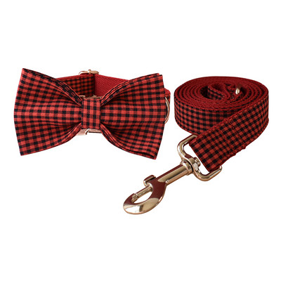 Grabare gratuită Arc Guler câine Labrador Bull Bowknot Guler pentru animale de companie Curele de lesă Accesorii cu cataramă reglabilă Grilă franceză 04
