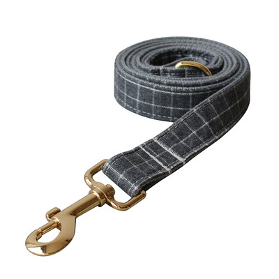 Άνετο και ανθεκτικό γκρι καρό γιακά σκύλου και λουρί σκύλου για pitbull bull terrier Rottweiler γερμανική ελεύθερη χάραξη Grid 03