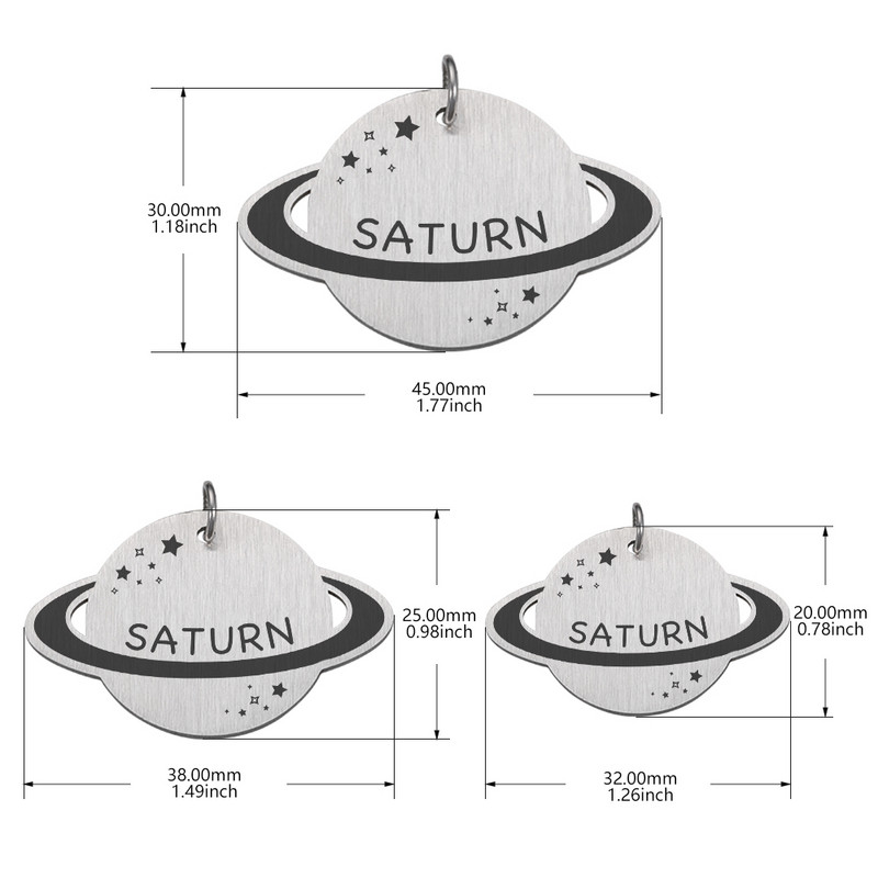 Etichete de identificare pentru animale de companie Accesorii pentru zgarda pentru animale de companie Planetă Pisică Etichete de nume pentru câini Etichetă de identificare personalizată Pandantiv Personalizat Gravat gratuit Anti-pierdere