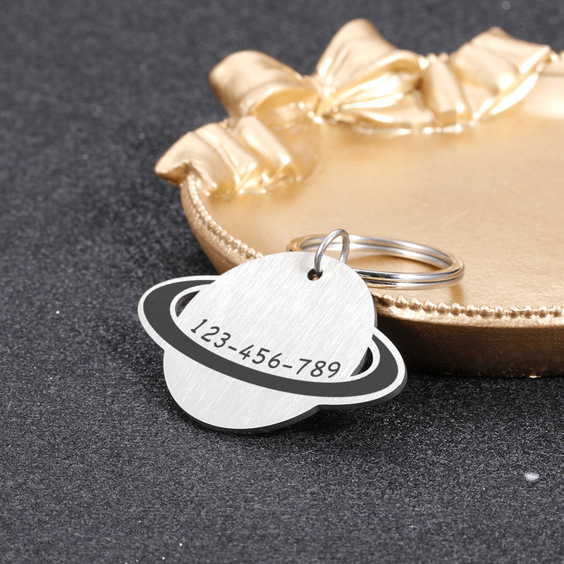 Etichete de identificare pentru animale de companie Accesorii pentru zgarda pentru animale de companie Planetă Pisică Etichete de nume pentru câini Etichetă de identificare personalizată Pandantiv Personalizat Gravat gratuit Anti-pierdere