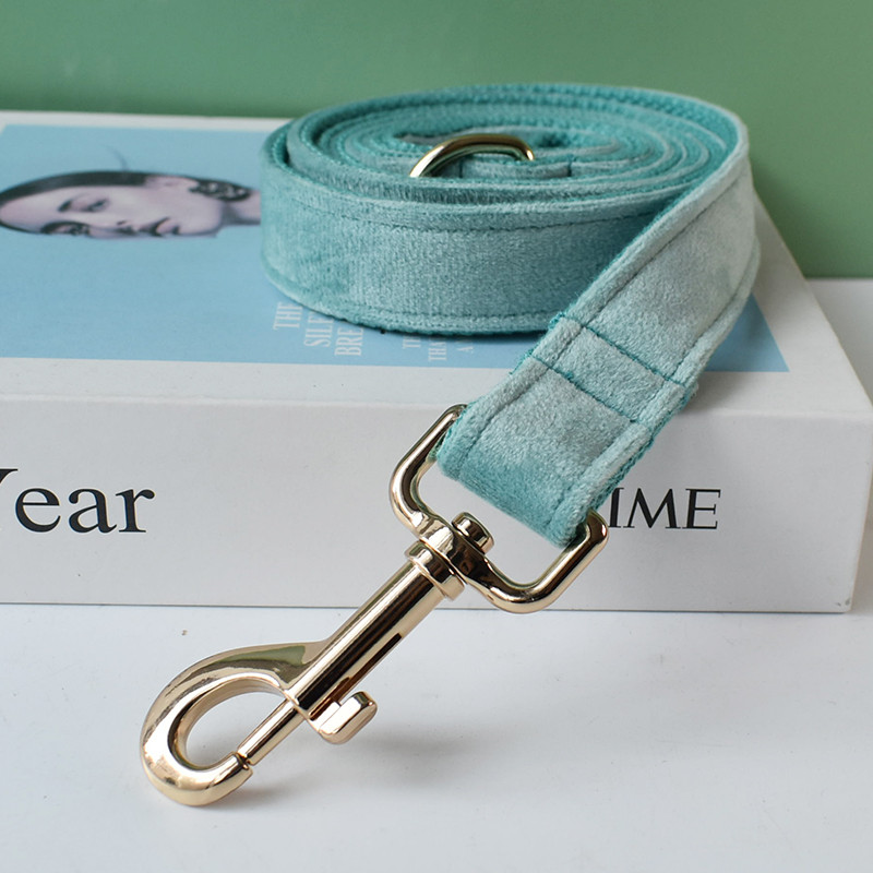 Πράσινο κολάρο, εξατομικευμένο βελούδινο ύφασμα ποιότητας για μικρό, μεσαίο μεγάλο σκύλο, προσαρμοσμένα μεταλλικά εξαρτήματα φανελέτα κατοικίδιων αξεσουάρ29