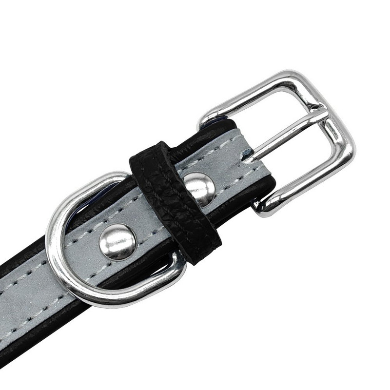 AiruiDog εξατομικευμένο κολάρο σκύλου με ανακλαστικό δερμάτινο αναγνωριστικό όνομα Προσαρμοσμένο χαραγμένο κουτάβι XS-L Χαραγμένο κολάρο για κατοικίδια ζώα