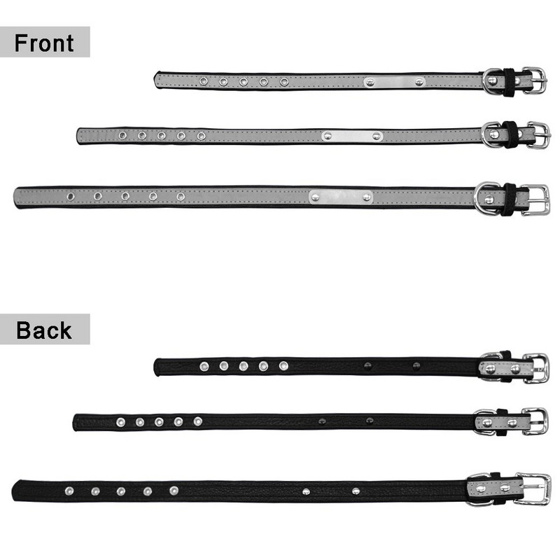 AiruiDog εξατομικευμένο κολάρο σκύλου με ανακλαστικό δερμάτινο αναγνωριστικό όνομα Προσαρμοσμένο χαραγμένο κουτάβι XS-L Χαραγμένο κολάρο για κατοικίδια ζώα