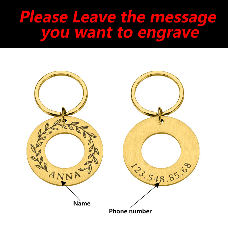 Etichetă de identificare pentru animale de companie Breloc personalizat pentru pisică pentru câine Nume de identificare pentru animal de companie gravat pentru pisică, cățeluș, etichetă pentru guleră, breloc cu pandantiv, accesorii pentru animale de compan