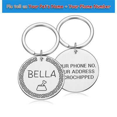 Ετικέτες ταυτότητας κατοικίδιων εξατομικευμένες ετικέτες γάτας σκύλου Χαραγμένες ετικέτες γάτα σκύλος Κουτάβι Όνομα ταυτότητας κατοικίδιου Κολάρο Ετικέτα Κρεμαστό Αξεσουάρ κατοικίδιων Κρεμαστό Ετικέτες σκύλου
