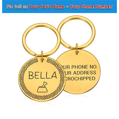 Ετικέτες ταυτότητας κατοικίδιων εξατομικευμένες ετικέτες γάτας σκύλου Χαραγμένες ετικέτες γάτα σκύλος Κουτάβι Όνομα ταυτότητας κατοικίδιου Κολάρο Ετικέτα Κρεμαστό Αξεσουάρ κατοικίδιων Κρεμαστό Ετικέτες σκύλου