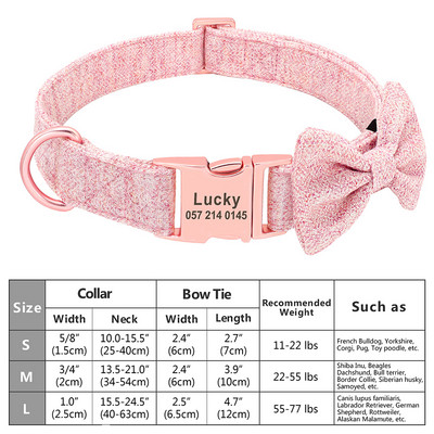 Guler personalizat pentru câini, din nailon, cu papion, cu cataramă pentru câini, etichetă cu nume cu gravură gratuită anti-pierdere. Papion drăguț, flori, accesorii pentru animale de companie