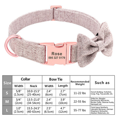 Guler personalizat pentru câini, din nailon, cu papion, cu cataramă pentru câini, etichetă cu nume cu gravură gratuită anti-pierdere. Papion drăguț, flori, accesorii pentru animale de companie