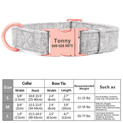 Guler personalizat pentru câini, din nailon, cu papion, cu cataramă pentru câini, etichetă cu nume cu gravură gratuită anti-pierdere. Papion drăguț, flori, accesorii pentru animale de companie