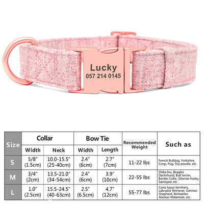 Guler personalizat pentru câini, din nailon, cu papion, cu cataramă pentru câini, etichetă cu nume cu gravură gratuită anti-pierdere. Papion drăguț, flori, accesorii pentru animale de companie